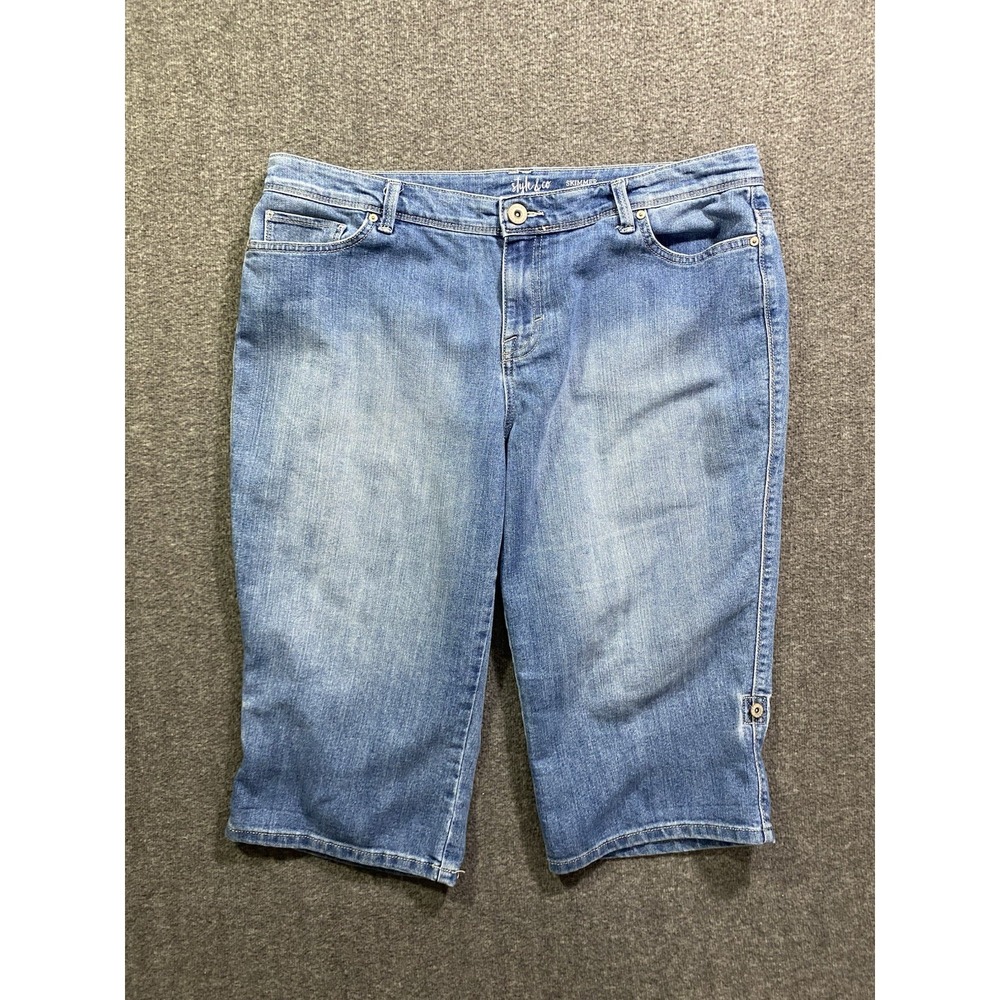 Style Co Woman's Denim Capri Jeans Blue Size 14W